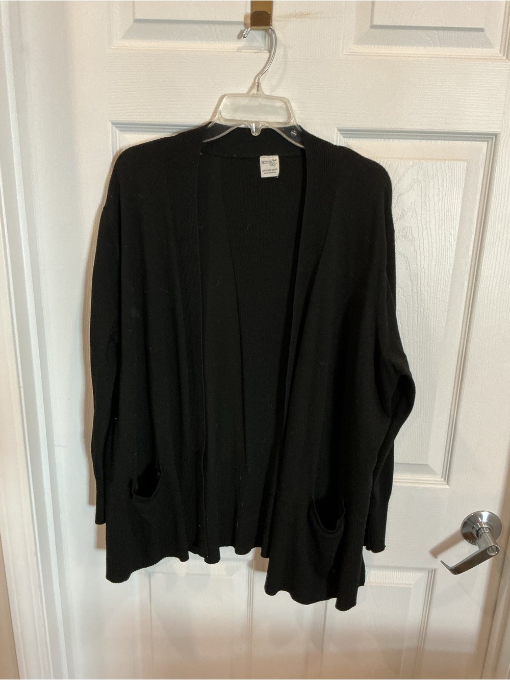 Black Open-Front Women's Cardigan Sweater